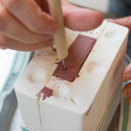 Bethany Stafford at work in the YAS ceramics starter studio at Manor Oaks in Sheffield 2017